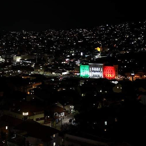 Sarajevska Vijećnica u bojama italijanske zastave