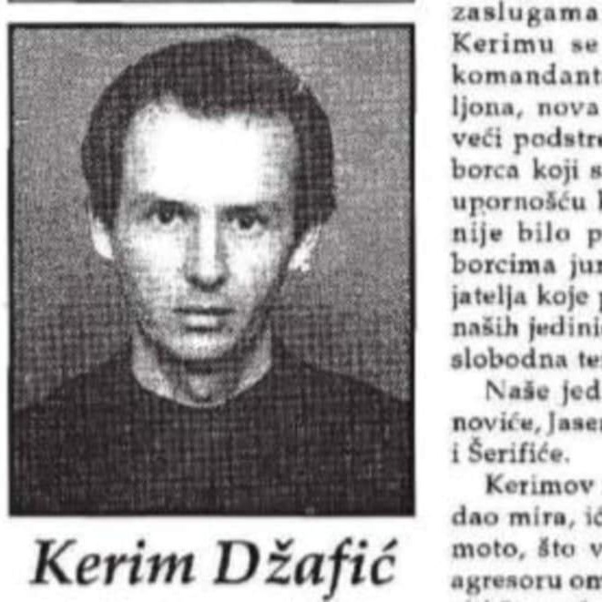 Sjećanje na heroja: Kerim Džafić – ime koje ne smije biti zaboravljeno