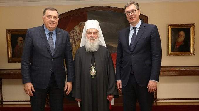 SVESRPSKI SABOR | Vučić, direktor BIA-e, Dodik i Dačić kod Patrijarha Irineja