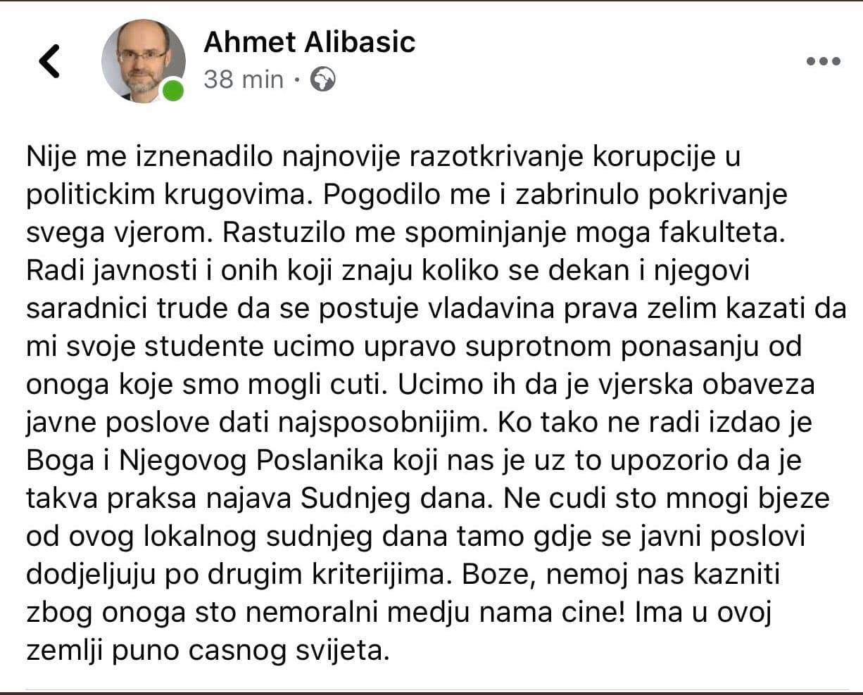 alibasic1.jpg - Prof. Ahmet Alibašić: Nije me iznenadila korupcija, ali zabrinut sam što se sve 