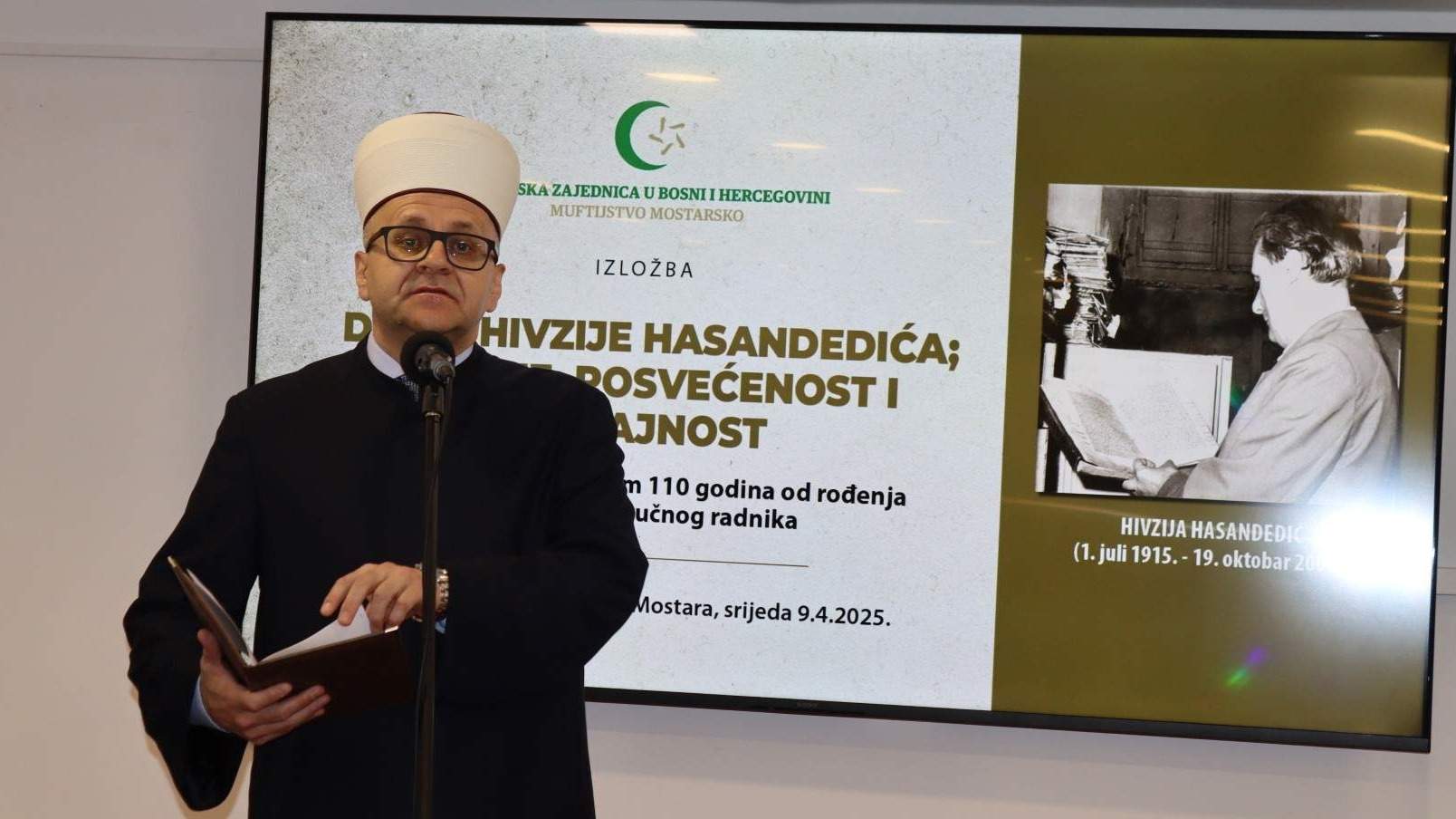 Otvorena izložba "Djelo Hivzije Hasandedića, znanje, posvećenost i istrajnost"
