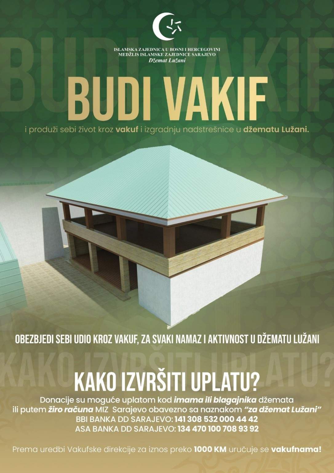 BUDI VAKIF | Džemat Lužani pokrenuo akciju prikupljanja sredstava za izgradnju nadstrešnice