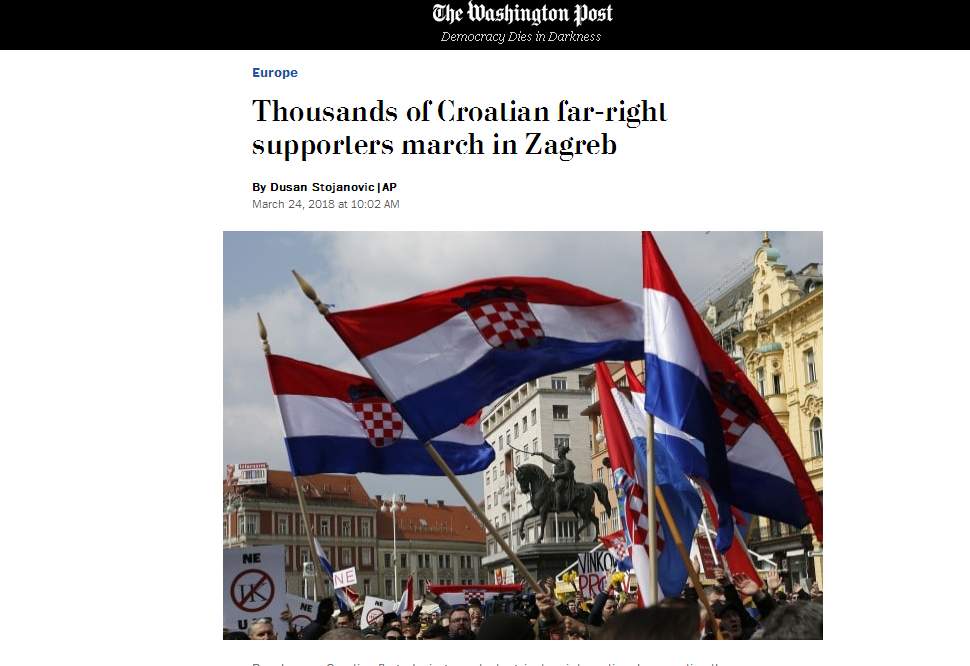 AP i Washington post: Hrvatska kliže prema krajnjoj desnici, poriču Holokaust i veličaju ustaštvo