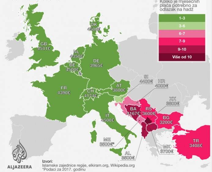 Mapa: Koliko košta odlazak na hadž