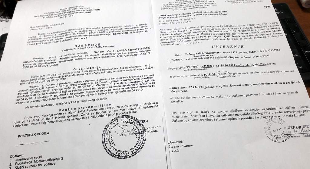 Bivši borac Armije RBiH u vrtlogu birokratije i igranja s ljudskim sudbinama
