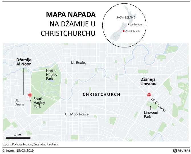 mapa_christenchurch.jpg - TERORISTIČKI NAPAD |Novi Zeland: 49 ubijenih u napadu na dvije džamije